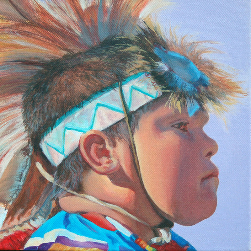 Native american indian boy portrait