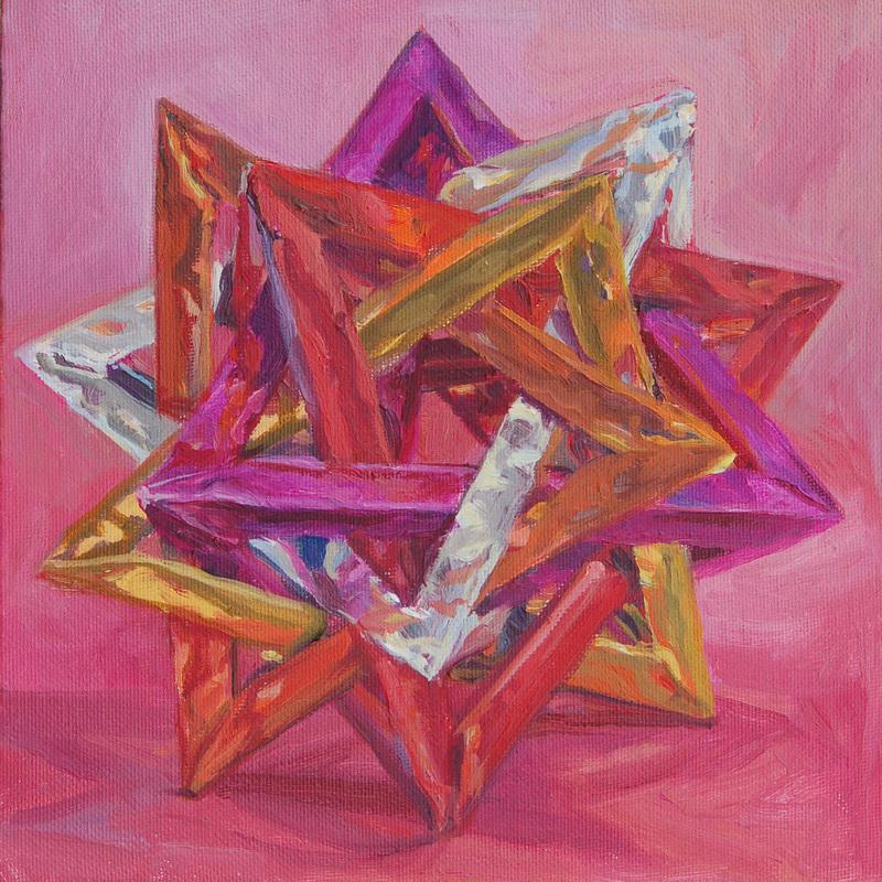 Painting of origami modular star
