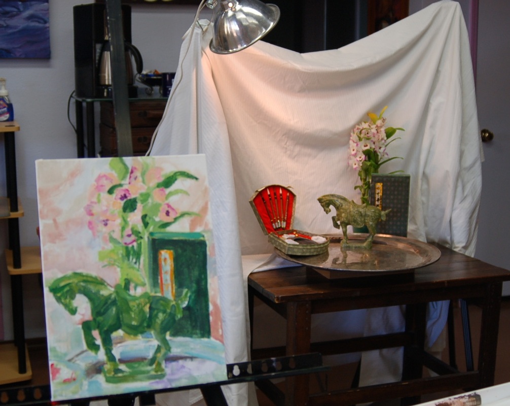 painting class tucson still life with jade horse