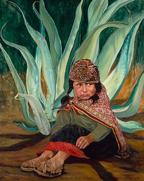 Peru girl painting