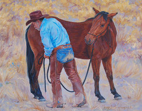 Cow Boy painting Christine Lytwynczuk